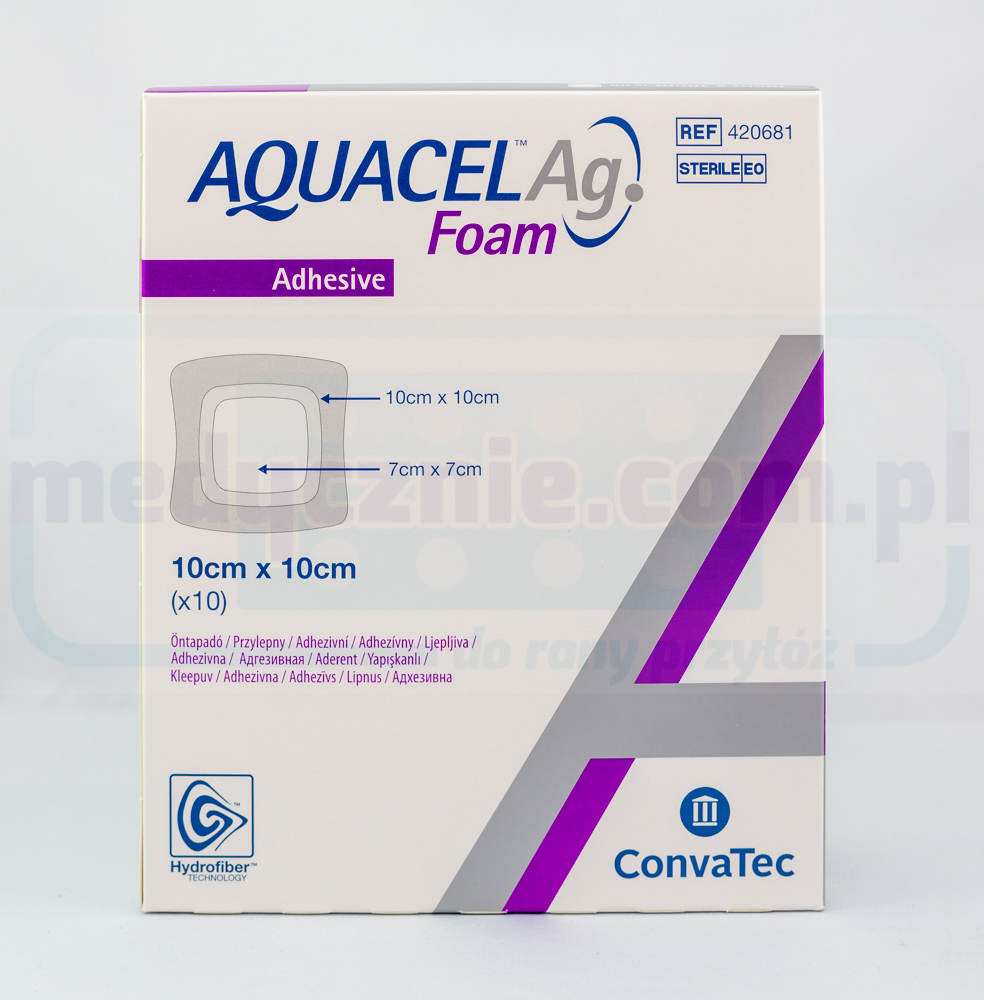 Aquacel Foam Ag Adhesive 10*10cm многопластова пенопластова превръзка 1бр.