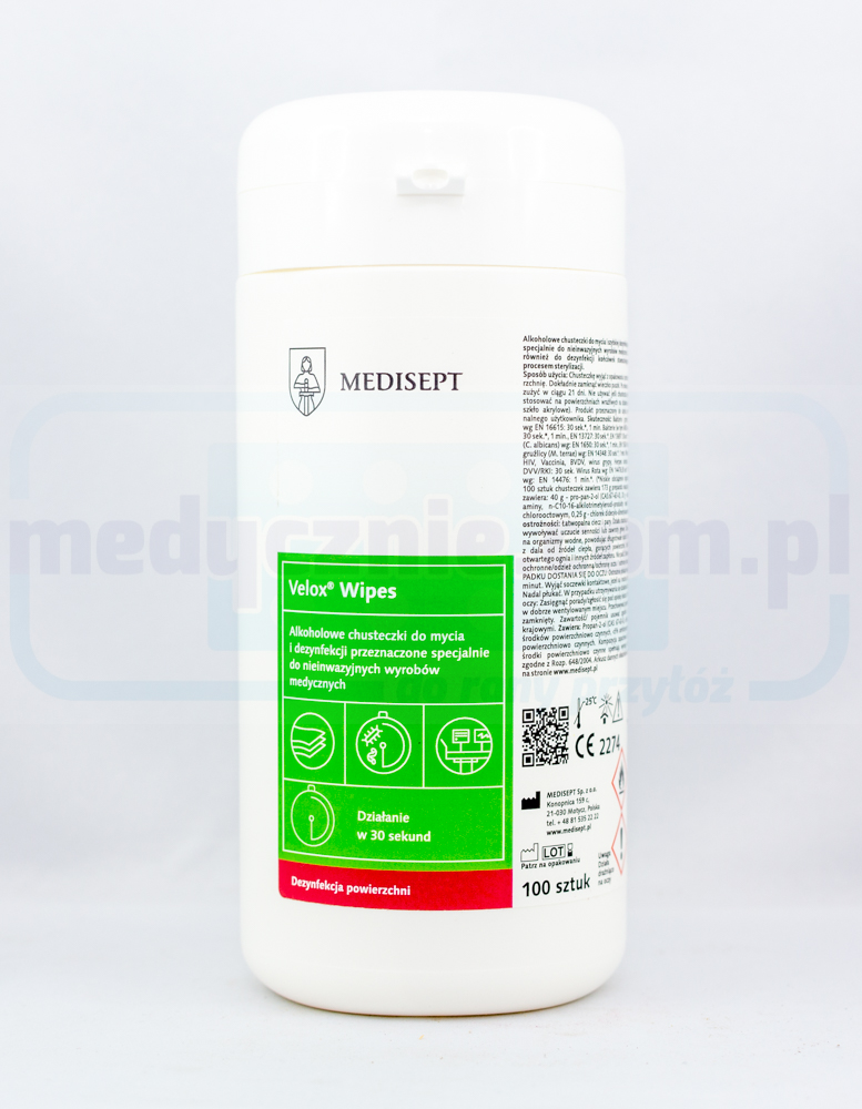 Кутия за кърпички Velox DUO алкохолни кърпички 100 бр.