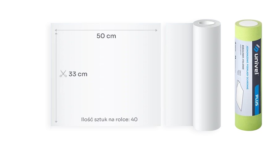 Стоматологична подложка/шалте на руло 33x50cm/40pcs зелен лайм Univel Plus