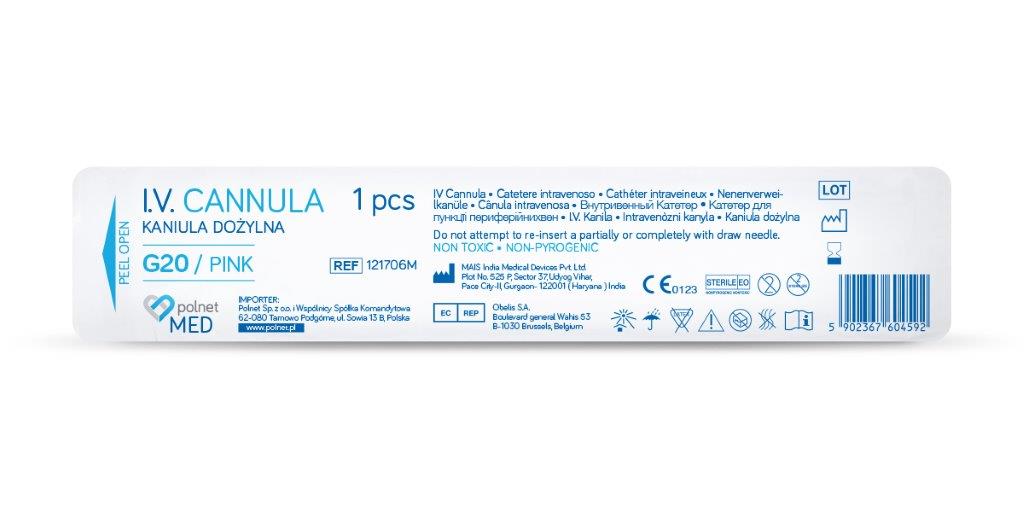 Venflon POLnet-FIX 1.1*32mm G20 розов