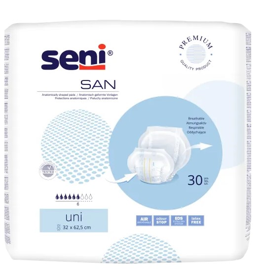 Seni San Uni анатомични пелени 30бр.