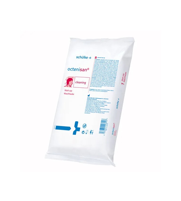 Шапка за измиване Octenisan - напоена шапка за измиване и дезинфекция на косата и скалпа без използване на вода
