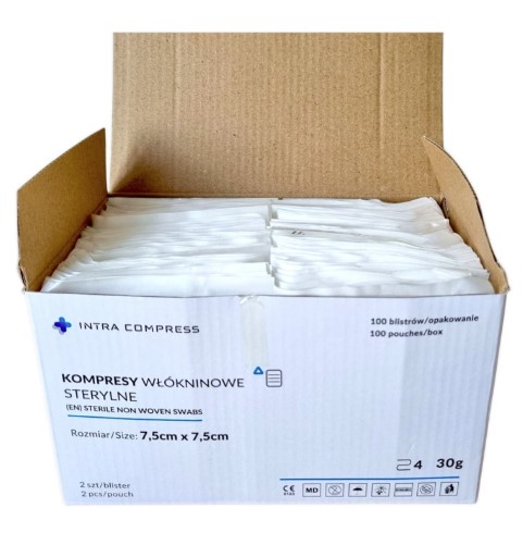 Стерилен нетъкан компрес 4W 7.5 * 7.5cm a'2pcs-100pcs