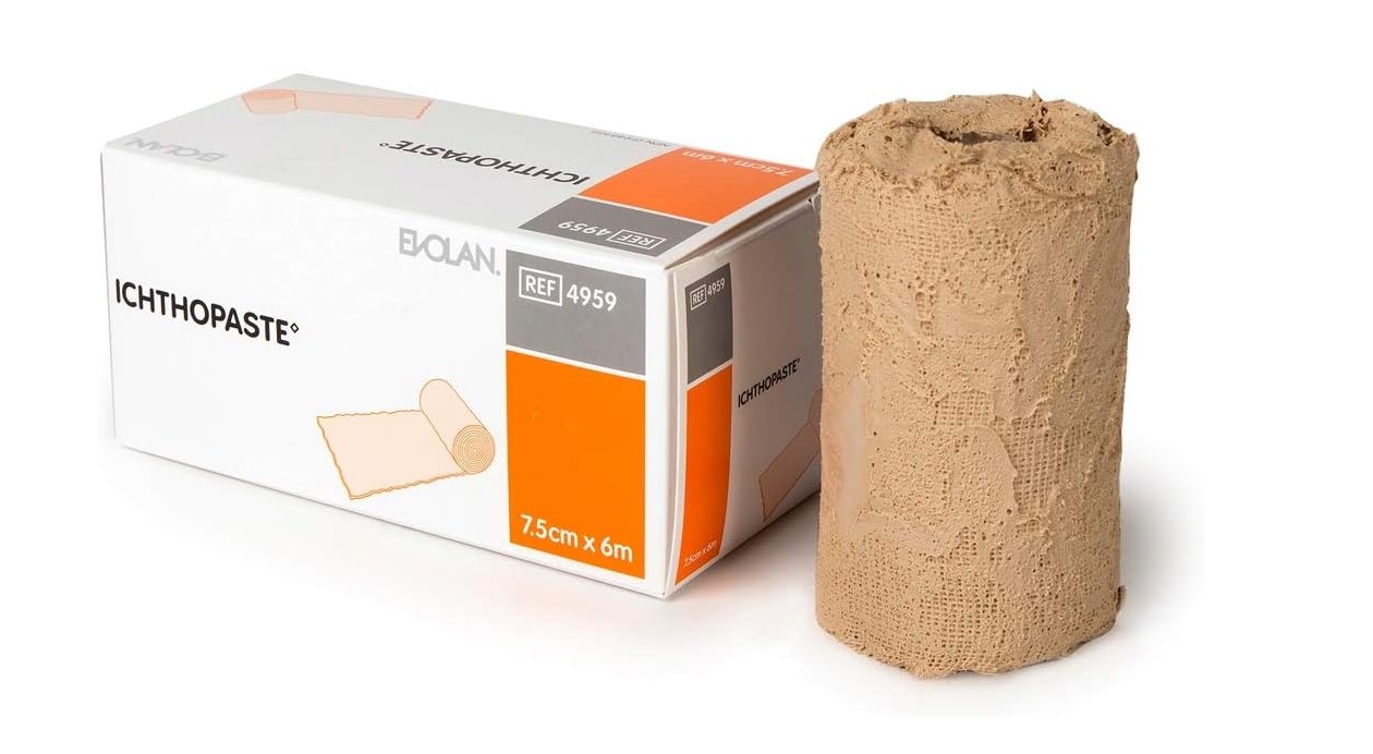 Ichthopaste 7,6 cm x 6 m превръзка с цинков оксид и ихтиол