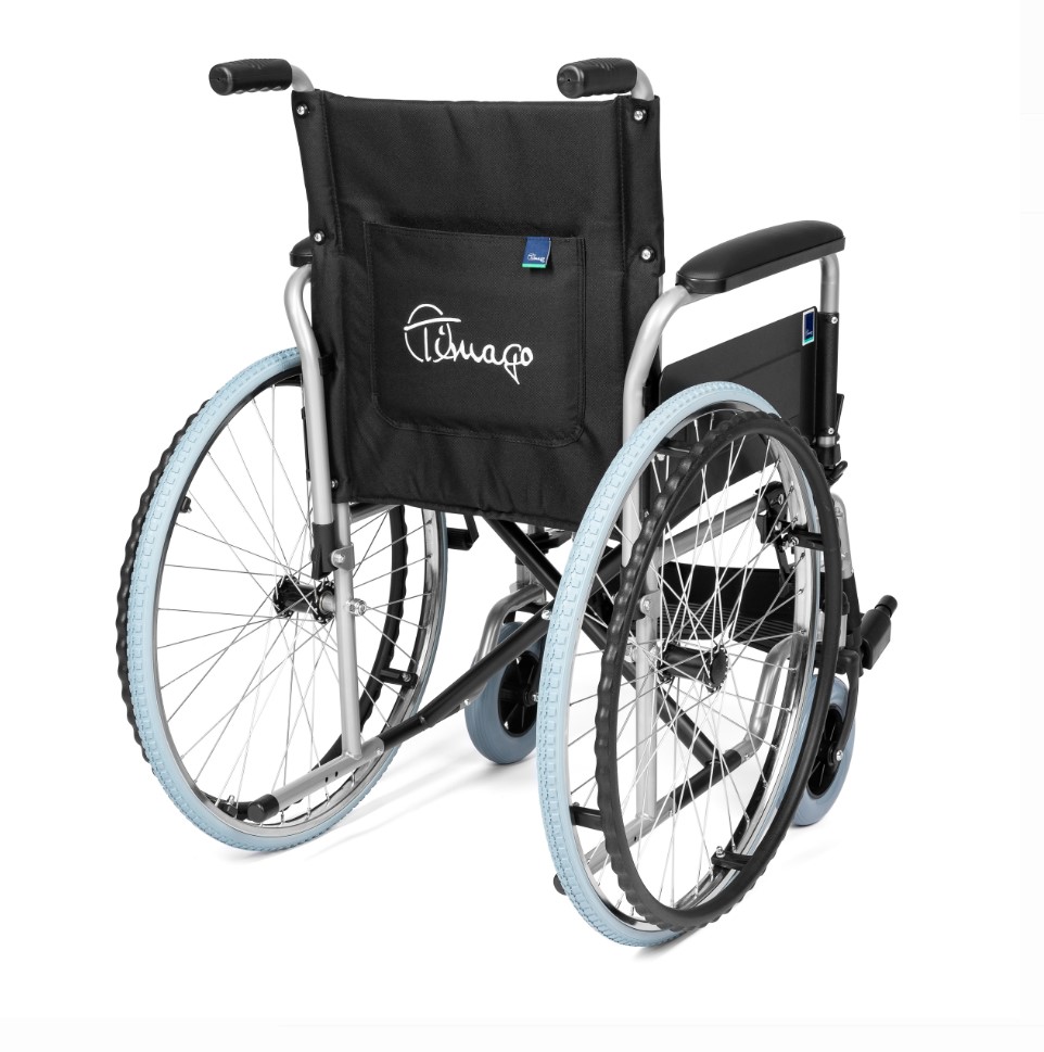 BASIC-TIM стоманена инвалидна количка H011-B размер 46cm - Изображение 2