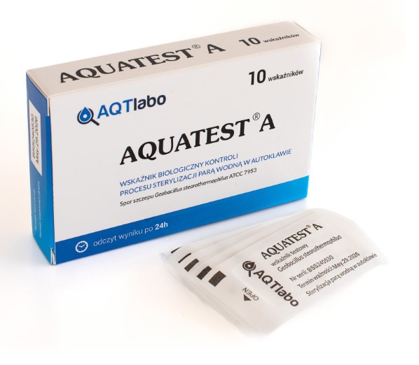 Тест - Aquatest A 10бр (тест тип Sporal) биологичен индикатор за процеса на стерилизация с пара в автоклав