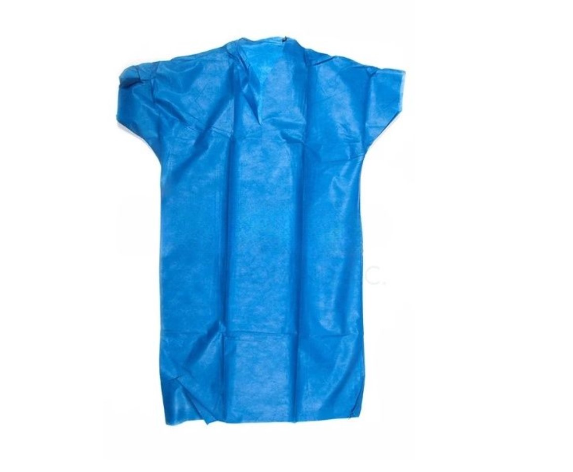 Тениска за пациенти 40g непрозрачна, над главата, синя 1бр. с къс ръкав - Изображение 2