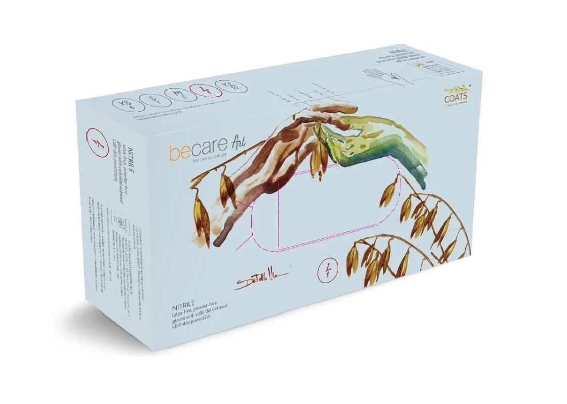 BECARE XS 200бр. нитрилни ръкавици с овес