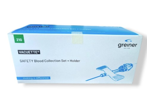 Безопасна игла за пеперуда 21G 0.8* 19mm с тръбичка 7.5 19cm 35pcs Vacuette Greiner REF 450085v1 - Изображение 2