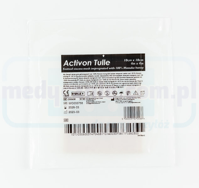 Activon Тюл 10* 10cm превръзка с мед от манука 1бр. - Изображение 2