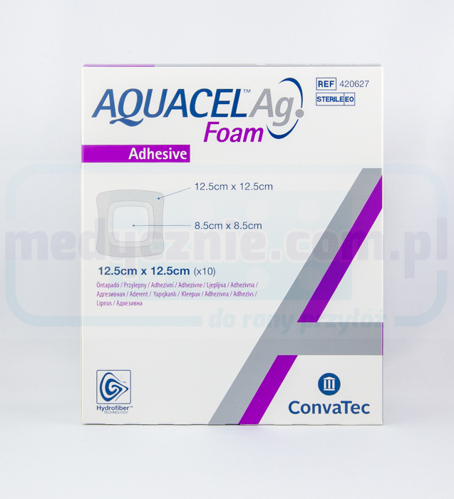 Aquacel пяна Ag лепило 12.5*12.5cm многослойна пяна превръзка 1бр - Изображение 2