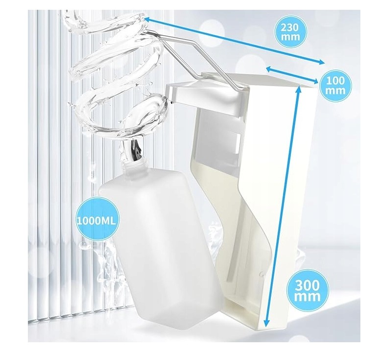 Диспенсър за дезинфекционна течност/гел или сапун, монтиран на стената, с вместимост 1L - Изображение 2