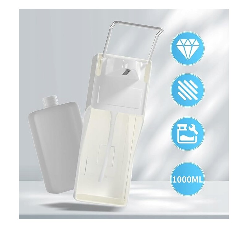 Диспенсър за дезинфекционна течност/гел или сапун, монтиран на стената, с вместимост 1L - Изображение 3