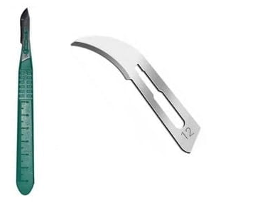 Скалпел с дръжка № 12 10бр.