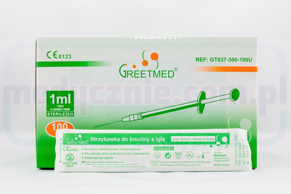 Стерилни спринцовки h.u. 100бр. 1мл 0.40* 13 Инсулинови спринцовки U100 с игла