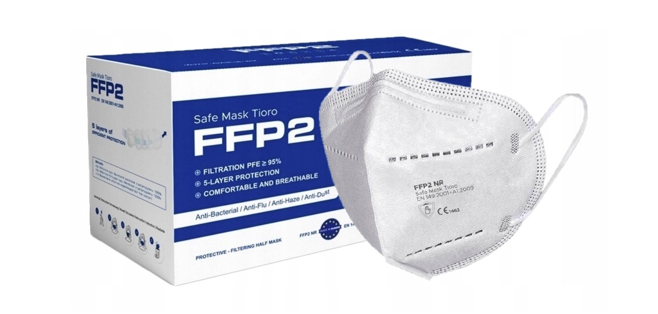 Полумаска FFP2 бяла 1бр.