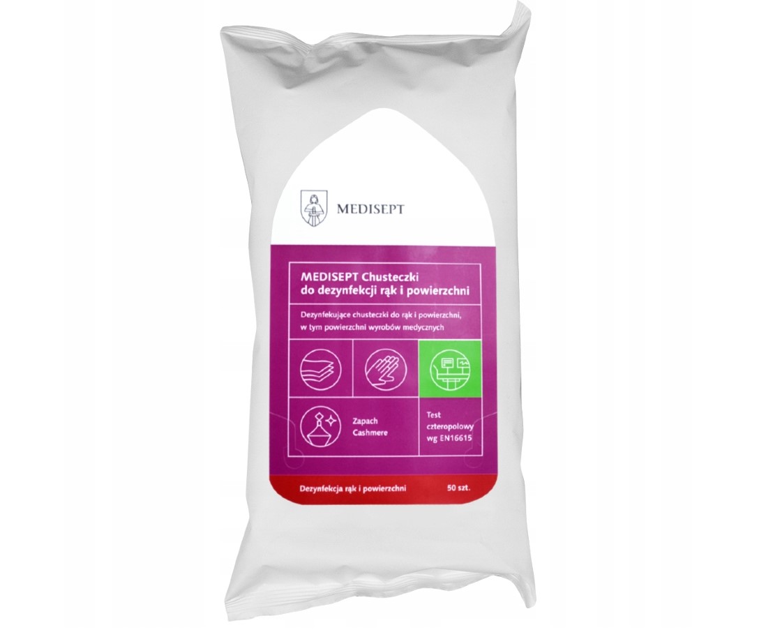 Кашмир 50 бр. кърпички за дезинфекция на ръце и повърхности