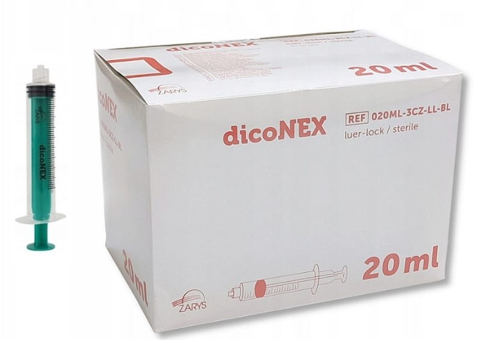 Стерилна спринцовка j.u. Спринцовка 20ml с 3 части Luer-Lock 50бр.