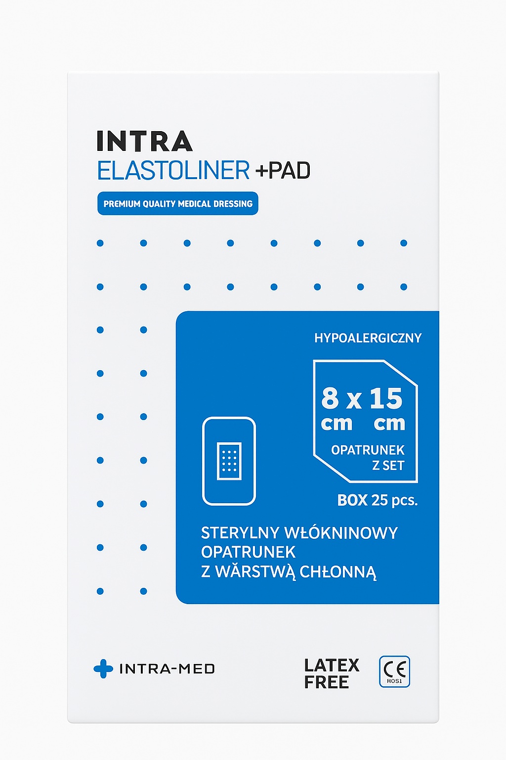 Превръзка с абсорбираща подложка ELASTOLINER+PAD 8cm x 15cm 25pcs