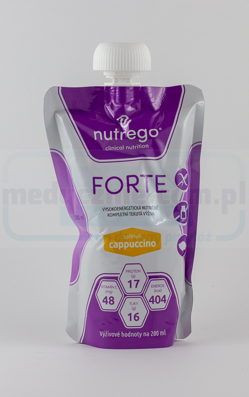 Nutrego Forte 12x200 ml Cappuccino висококалорична диета с високо съдържание на протеини
