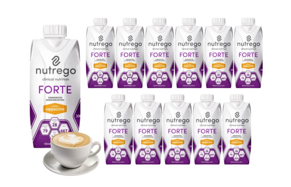 Nutrego Forte 12x330 ml Cappuccino висококалорична диета с високо съдържание на протеини