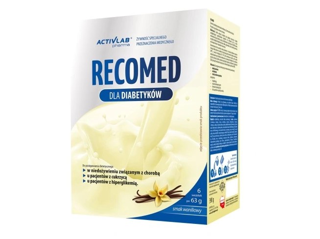 RecoDiab хранителен коктейл ванилия 6x77g 1бр ЗА ДИАБЕТИЦИ