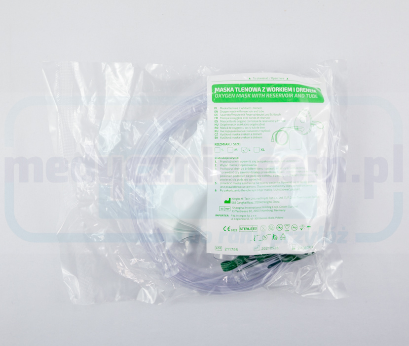 Кислородна маска с торбичка и тръбичка M за деца