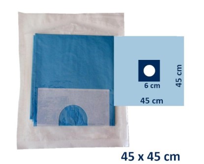 Стерилно покривало ALPHAtex REF AT-NFFA-S 1 45 *45cm с централен 6-сантиметров отвор за залепване 1 бр.