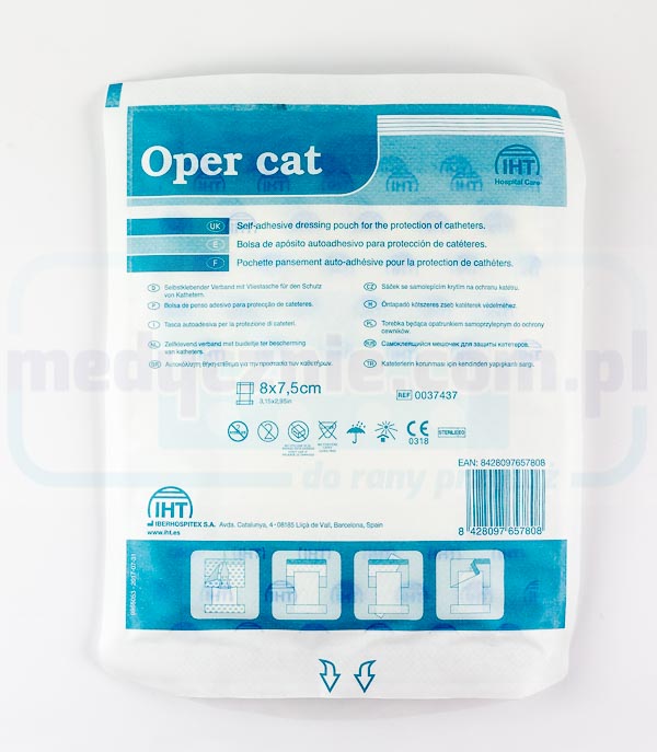 Oper Cat classic 8* 7,5 cm превръзка с джоб за закрепване на катетри (версия от нетъкан текстил)