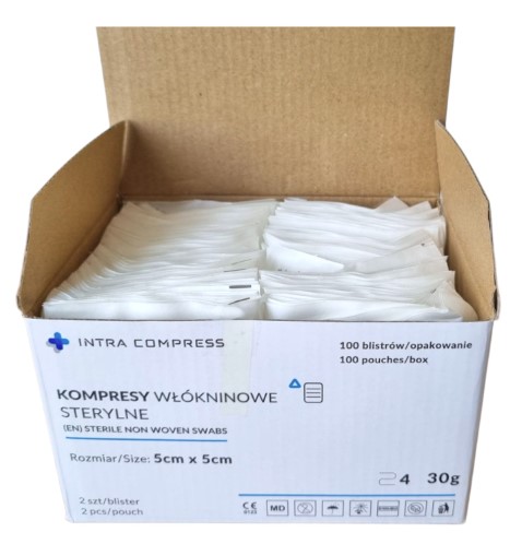 Стерилен нетъкан компрес 4W 5*5cm 2бр. блистер 100бр.