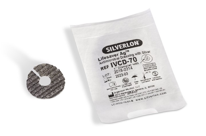 Silverlon Lifesaver IVCD-70 диаметър 2,5 cm с отвор 7,0 mm 1 бр. централна превръзка за пункция