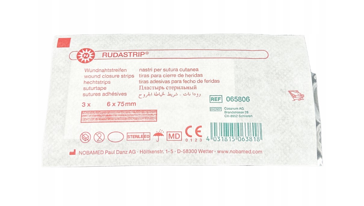 Ленти за затваряне на рани Rudastrip 6mm* 75mm 3pcs