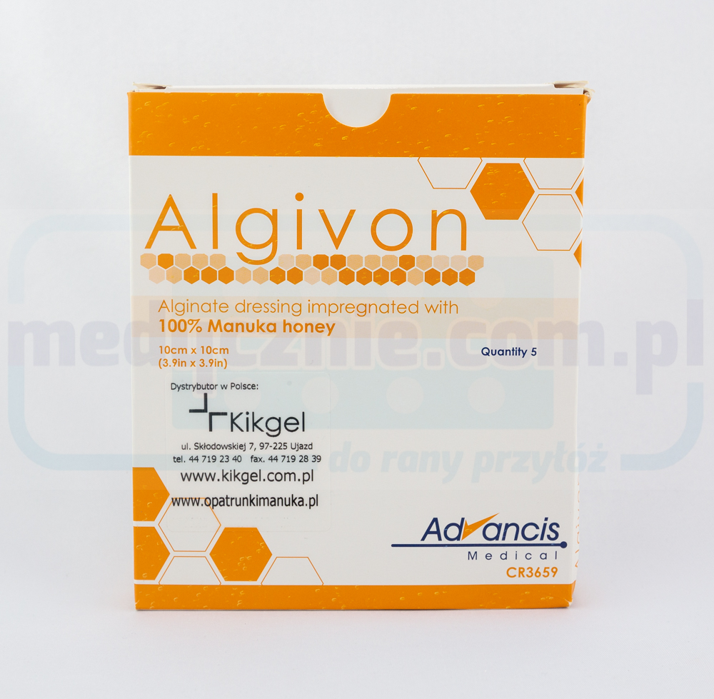 Algivon 10*10cm алгинова превръзка с мед от манука 1бр.