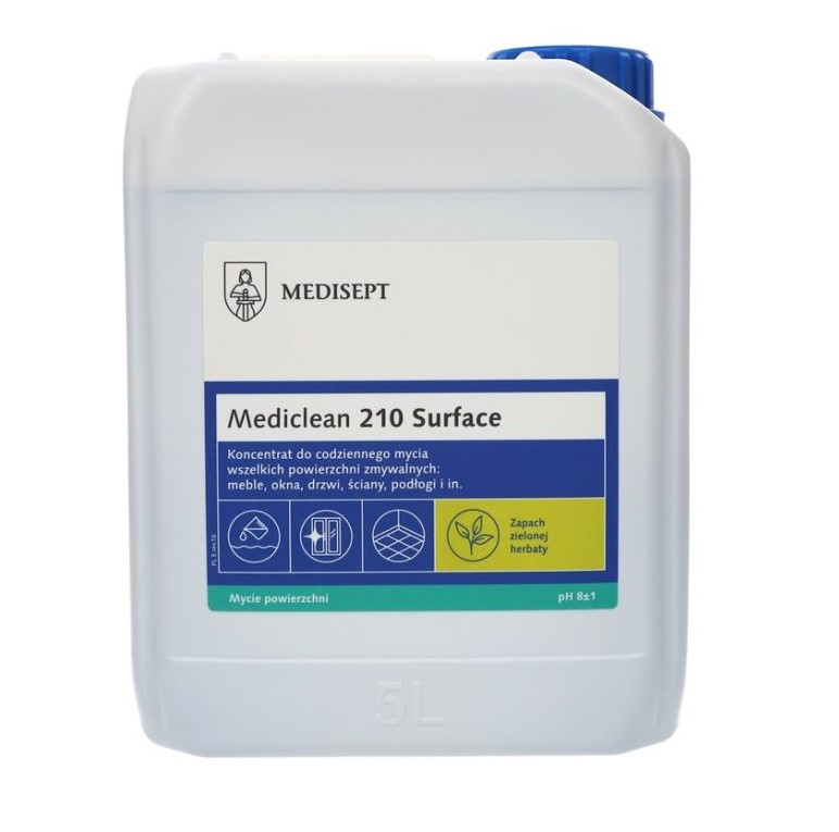Mediclean 210 5L Повърхностен зелен чай за почистване на всички миещи се повърхности