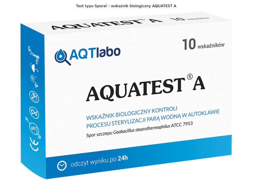 Тест - Aquatest A 10бр (тест тип Sporal) биологичен индикатор за процеса на стерилизация с пара в автоклав - Изображение 2