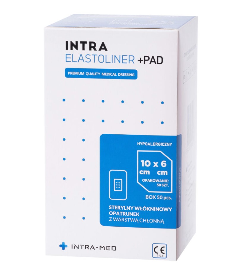 Превръзка с абсорбираща подложка ELASTOLINER+PAD 6cm x 10cm 50pcs