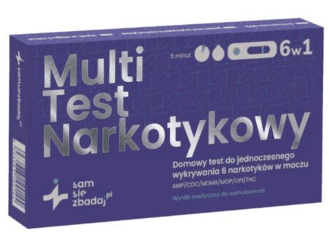 Multitest 6 теста за откриване на наркотици (AMP, COC, THC, MDMA, OPI, MOP)