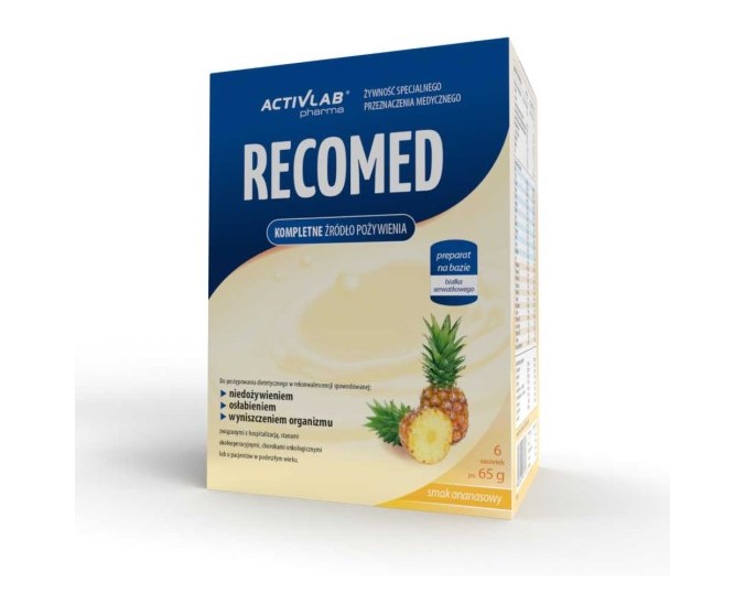 Хранителен коктейл RecoMed 6x65g ананас