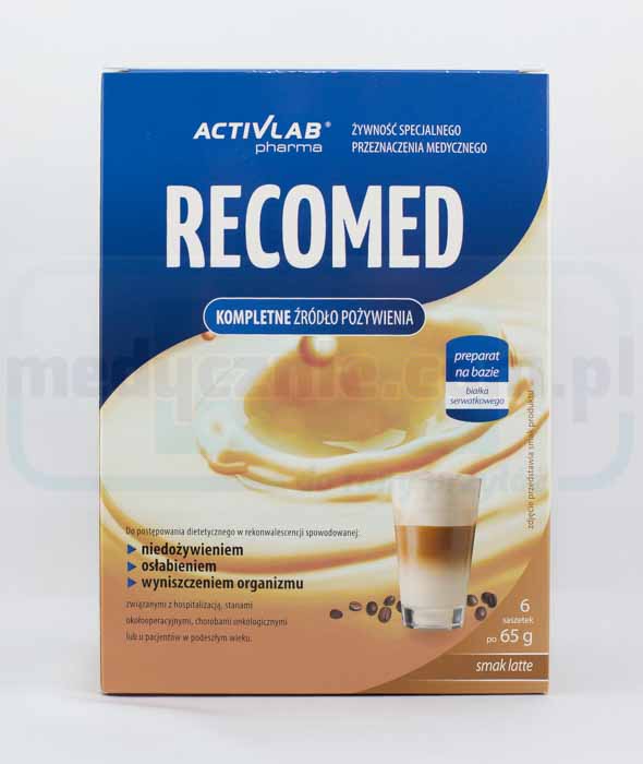 Хранителен коктейл RecoMed 6x65g лате