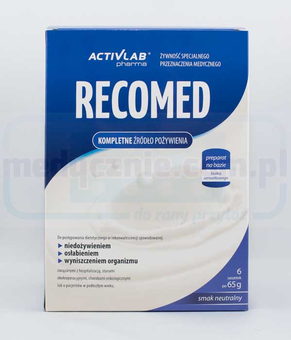 Хранителен коктейл RecoMed 6x65g неутрален