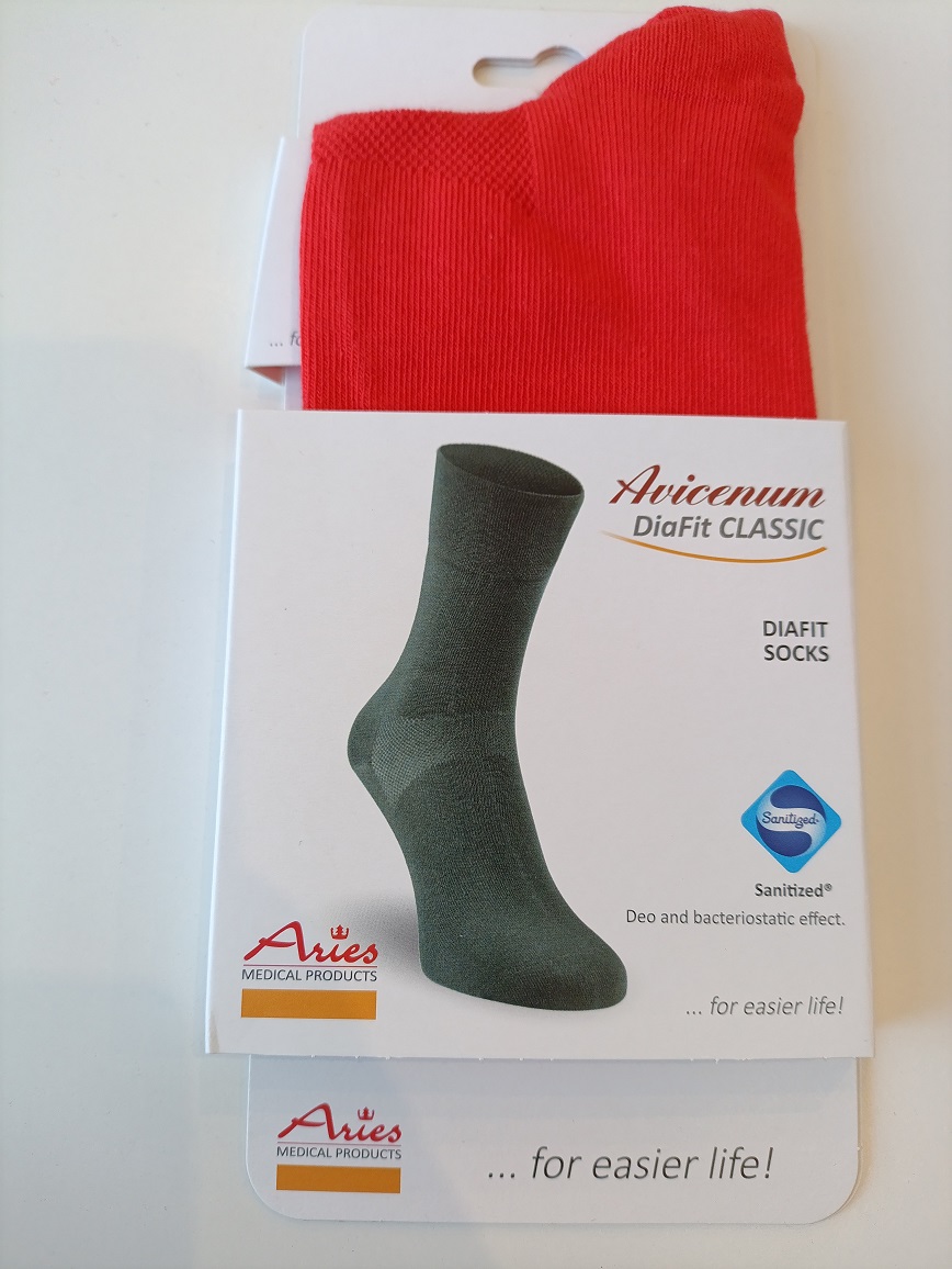 Avicenum DiaFit CLASSIC диабетни чорапи размер 41-44 чифт 3030 червен