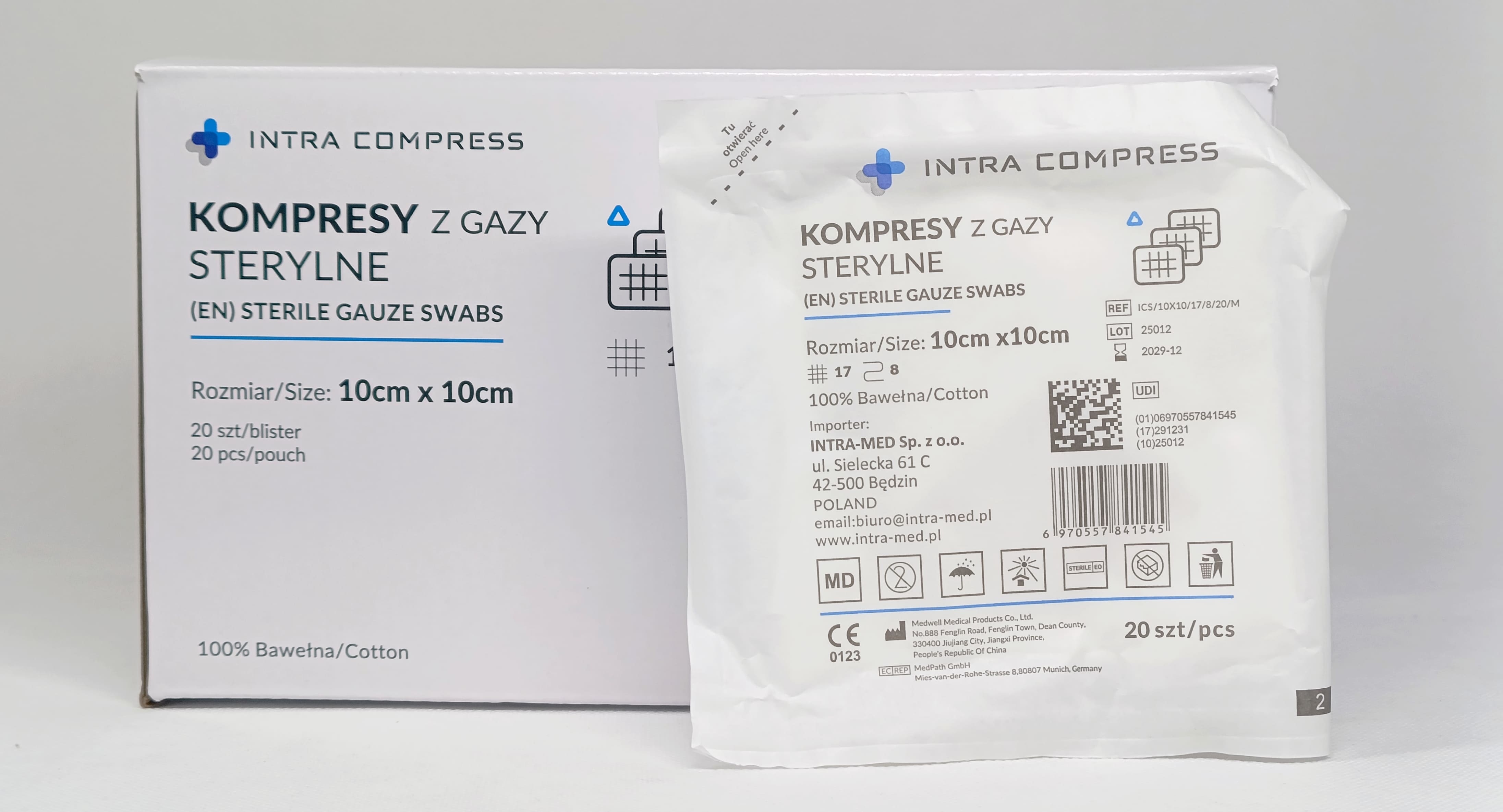 Стерилен газов компрес 10*10cm 20бр. блистер 17N 8W