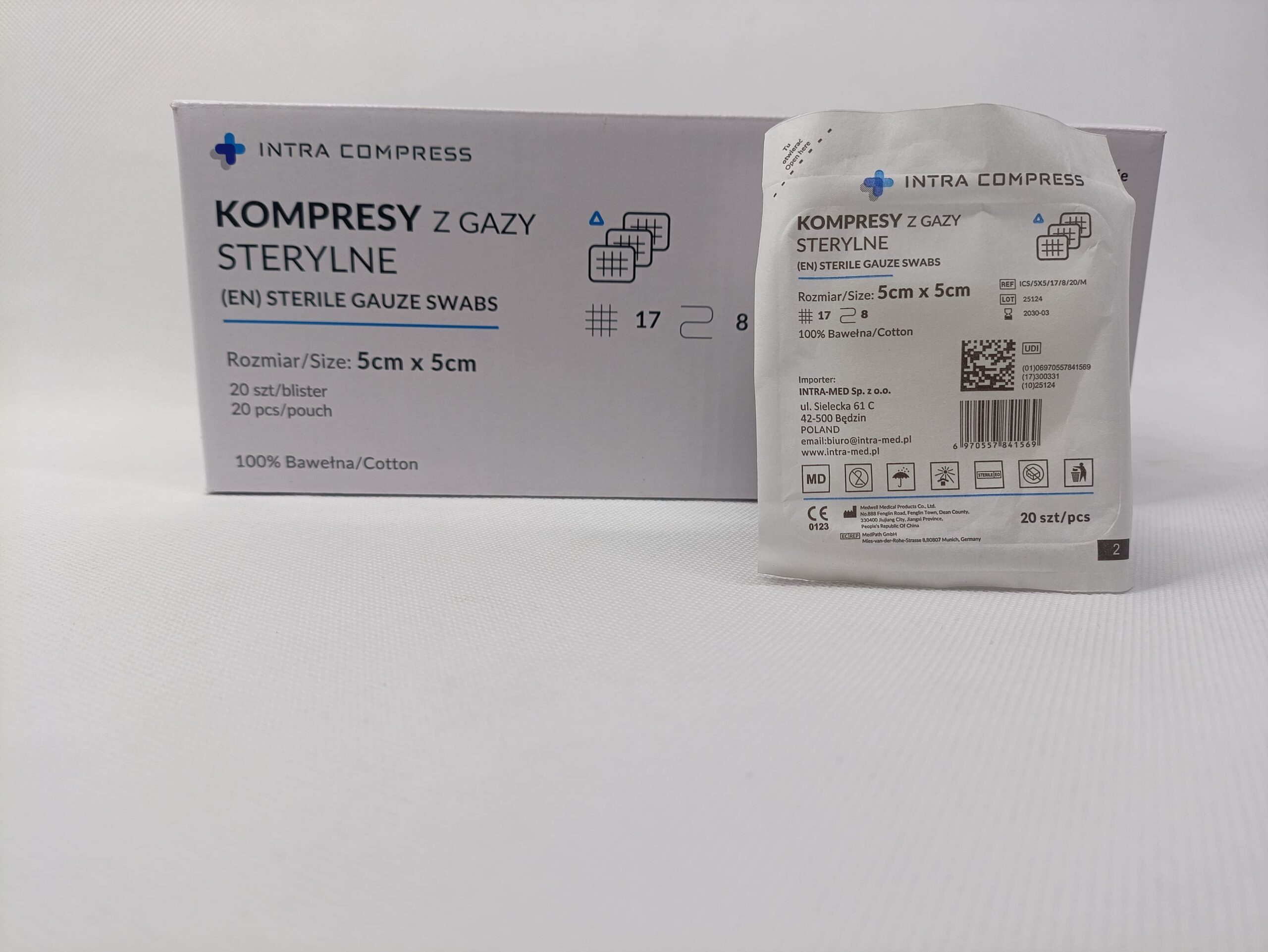 Стерилен газов компрес 5*5cm 20бр. блистер 17N 8W