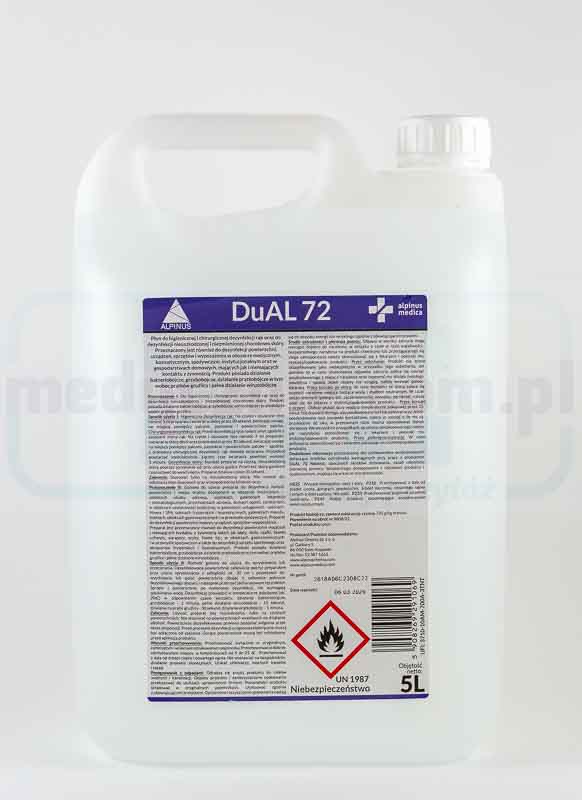 Alpinus 5L DUAL 72 дезинфектант за ръце и повърхности