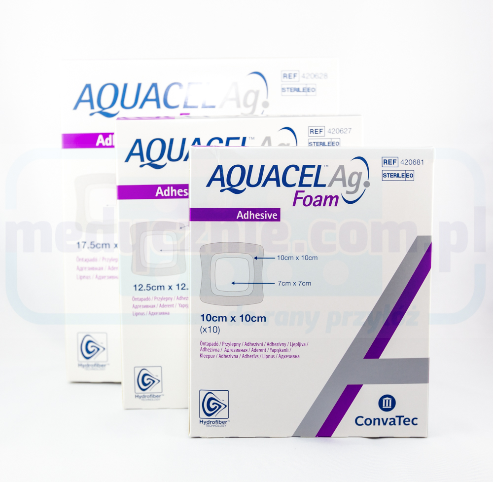 Aquacel пяна Ag лепило 12.5*12.5cm многослойна пяна превръзка 1бр
