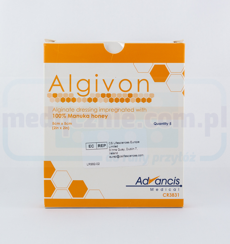 Algivon 5*5cm алгинова превръзка с мед от манука 1бр.