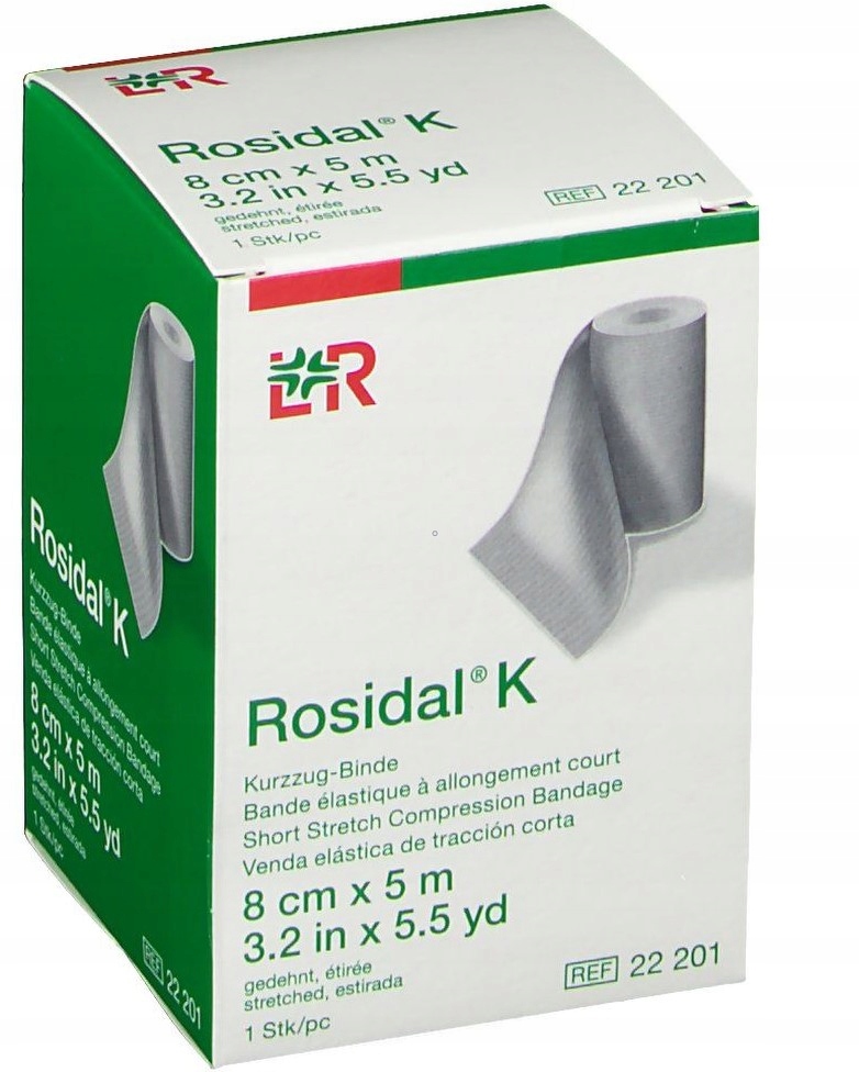 Еластична компресивна превръзка Rosidal K 8 см* 5 м, 1 бр., с късо разтягане