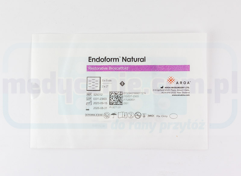 Endoform 5* 5cm - естествена кожна матрица с колаген и макромолекули ECM 1бр. - Изображение 2