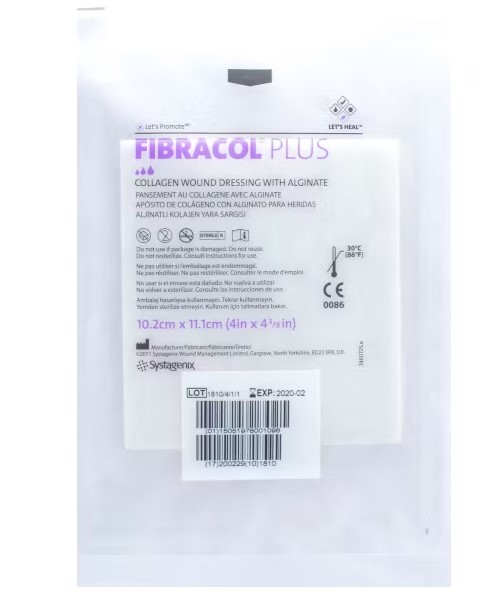 Fibracol Plus 10.2* 11.1cm 1бр. колагенова превръзка с алгинат - Изображение 2