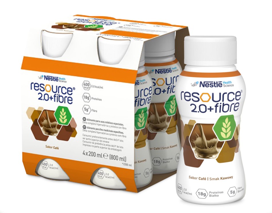 Resource 2.0+Fibre 4x200ml с вкус на кафе